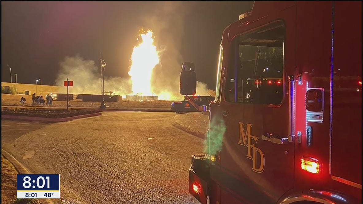 Car crash leads to natural gas fire in Mansfield